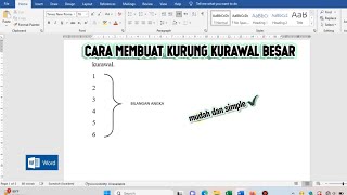 CARA MEMBUAT KURUNG KURAWAL BESAR DI MICROSOFT WORD