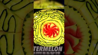 How To Carve Watermelon Fruit | Watermelon Leaf | Vegetable Carving | Fruit Carving #shorts #goat