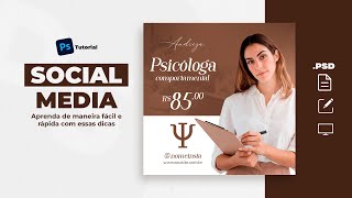 Como fazer Arte para Instagram - Social Media Psicólogo (Photoshop 2023)