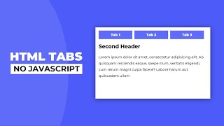 How to Create Tabs with HTML and CSS | HTML Tab