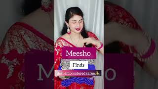 must have embroidered saree from meesho #meesho #meeshohaul #saree