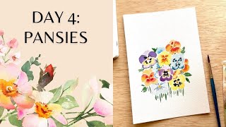 Day 4- Watercolor Pansies