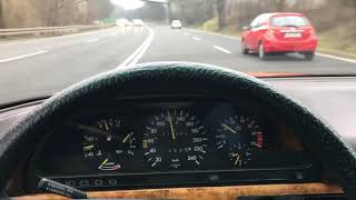 Mercedes W126 SEC 500 1982 driving, cruising, acceleration, v8 sound