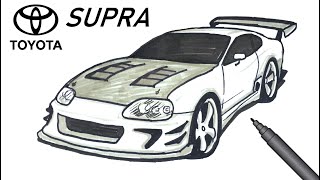 Easy Drawing Toyota Supra I Kolay Toyota Supra Çizimi I Supra Nasıl Çizilir?