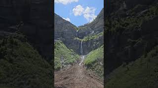 Bridal Veil Falls, Park in Utah County, Utah. Famous natural waterfall.