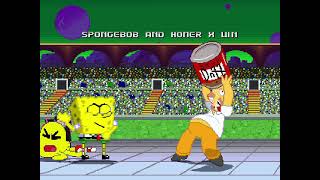 MUGEN Fight - SpongeBob SquarePants and Homer Simpson vs. Super Mario and Darwin Watterson