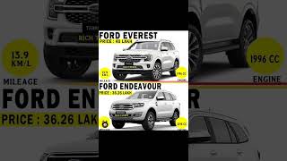 Price comparison  ford everest  Vs ford endeavor #youtubeshorts Please subscribe my channel