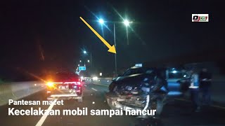 Terjadi Kecelakaan 2 mobil di tol layang MBZ