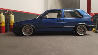 Golf 2 GTI G60 Bright Blue Metallic, BBS RS 1:18 Umbau Tuning