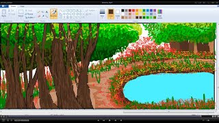 How to draw a Forest scenery in ms-paint