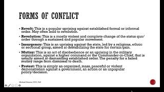 Types and Causes of Conflicts