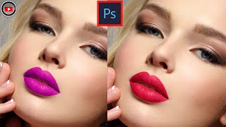 Realistic lipstick color 2023  Photoshop tutorial for beginners