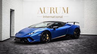 [2021] LAMBORGHINI HURACAN PERFORMANTE SPYDER BLUE AEGEUS Walkaround by AURUM International [4K]