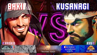 SF6 ▰ BAKI (Rashid) vs KUSANAGI (Ryu) ▰ High Level Gameplay