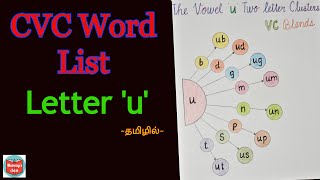 Litter 'u' Words family | CVC Words List | LKG | PRESCHOOLERS | Teaching at home | Phonics in Tamil