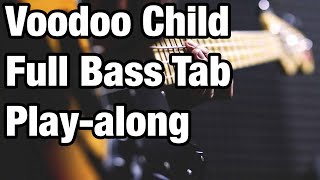 How To Play Voodoo Child (Slight Return) on Bass | Full Tab Play-Along & Drums | Hendrix Bass Lesson