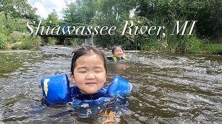 Snorkeling with lots of fish in beautiful stream in Michigan! 7/4/2023