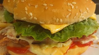 Double cheese zinger burger | Chicken cheese zinger burger by Cooking with Ghana