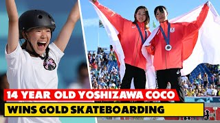 Japan's 14-Year-Old Yoshizawa Coco Wins Gold - Women's street podium - Olympic 2024