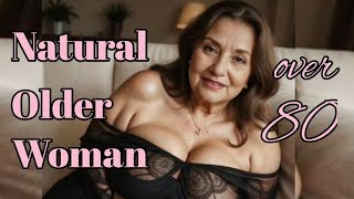 Natural Older Women Over 75 Plus Size Curvy Model Elegant Dress