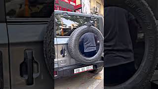 Mahindra Thar back tyre cover #car #automobile #alloywheels #carparts #suv #shortyoutube