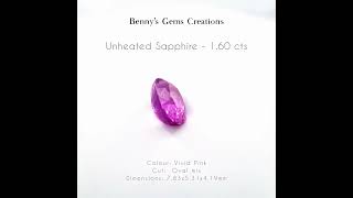 1.60CTS Unheated Vivid Pink Sapphire #gorgeousgems #gemstone