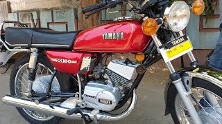 YAMAHA RX 100 RED AND GOLD MODIFIED EDITION.