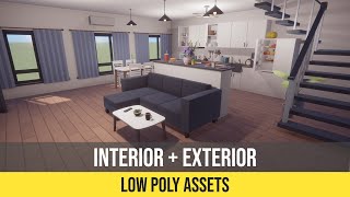 Low Poly House Interior & Exterior (3D Unity Asset)