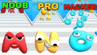 baby game - Noob vs Pro vs Hacker  Last Level for Letter O Alphabet Run Gameplay #viral