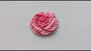 МК. Объемная вышивка. Роза. Способ 2. Volume embroidery. Rose. Method 2.