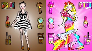 Poor BALD Rapunzel vs Rich Rainbow Mommy Long Leg - DIY Barbie Need To Makeover | Woa Doll Spanish