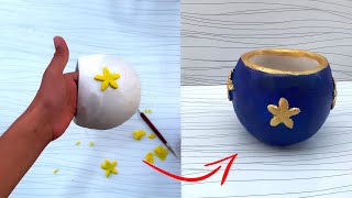 Superb Balloon Craft Plaster of Paris Bowl Making | Newspaper and Plaster Art & Craft Idea