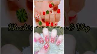 Watermelon Look🍉 Vs Simple Look🍀 nail 💅/ dress 👗/heels 👠/ purse 👛 etc.. #shortfeed #shorts