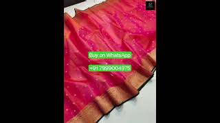 Chanderi saree fabric kataan silk saree code short 90 || #shorts