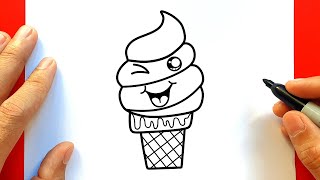 How To Draw a Cute Ice Cream Step By Step