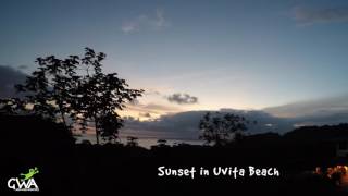 Sunset Uvita Beach Costa Rica with the sound of the jungle