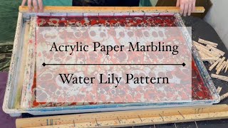 Acrylic Paper Marbling: Water Lily Pattern