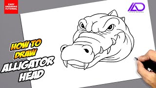 How to draw Alligator Head