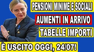 🚨 URGENTE: AUMENTO ANNUNCIATO OGGI (24/07) DI TUTTE LE PENSIONI MINIME E DI INVALIDITÀ PER TUTTI!