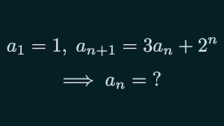 a₁=1, aₙ₊₁=3aₙ+2ⁿ ⟹ aₙ=?