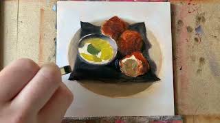 Painting a crispy Dutch snack called ‘Bitterballen’