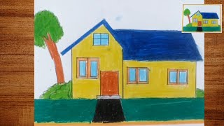 House Drawing || How To Draw A House For Beginners Step By Step || How To  Draw A House For Kids