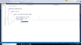 C# Program to find Area of circle