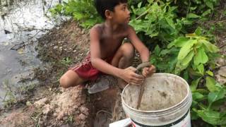 Deep Hole Fishing - A Boy Make a Deep Hole For Catch Fish