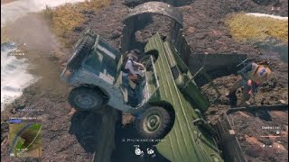 Two cars one trench