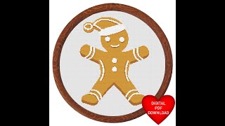 Ginger Bread Man Cross Stitch Video