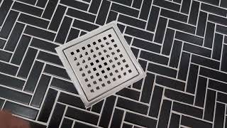 Square Shower Drain, Silver Shower Drain 6 inch with Flange and Removeable Grate Cover Review