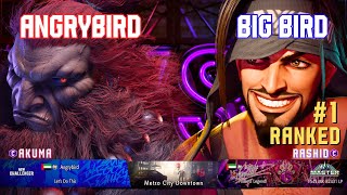 SF6 ▰ ANGRYBIRD (Akuma) vs BIG BIRD (Rashid) ▰ High Level Gameplay