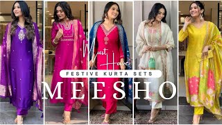 Meesho Festive Kurta Sets Haul ✨🛍️ | 80% off | Tryon Haul | #meesho #meeshofinds #meeshohaul #review