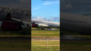 Virgin Atlantic A330 Slo-mo butter landing in Antigua! #virginatlantic #airbusa330 #aviation